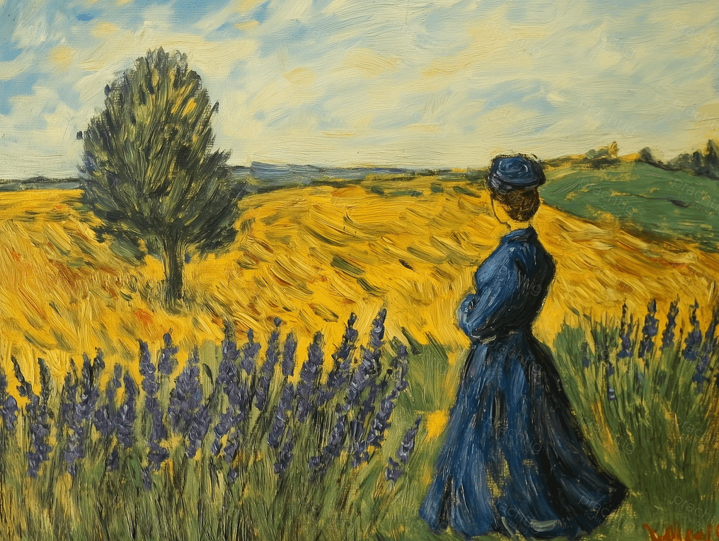 Vrouw in het gele veld