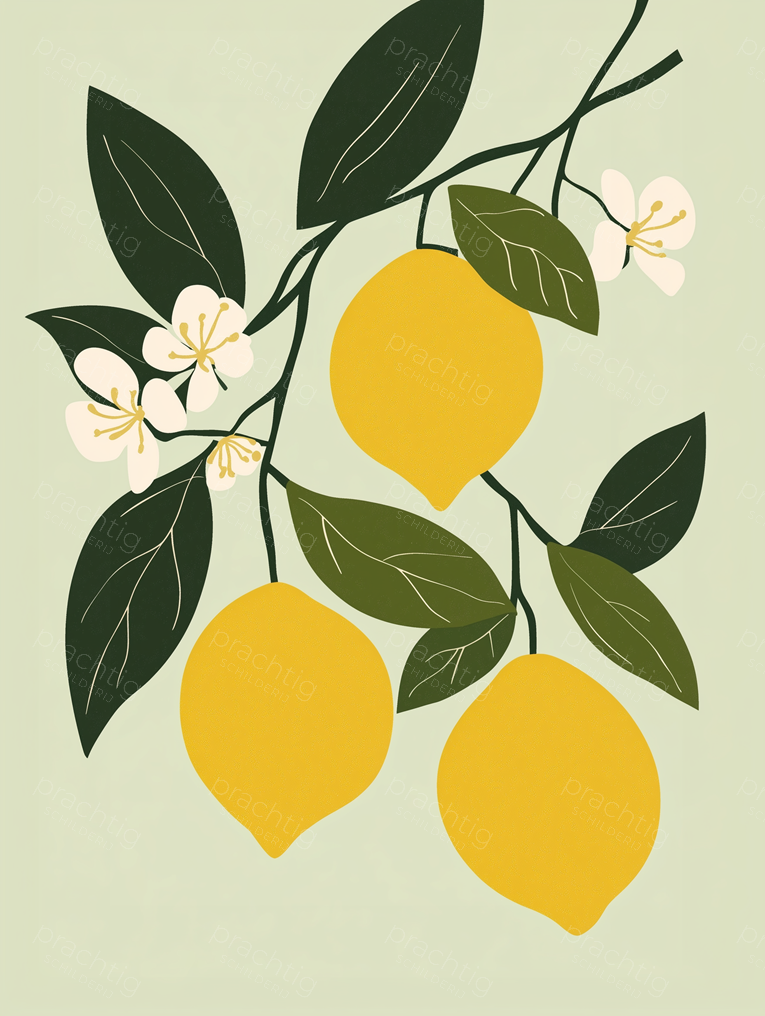 Zonnige Citroenen en Bloemen