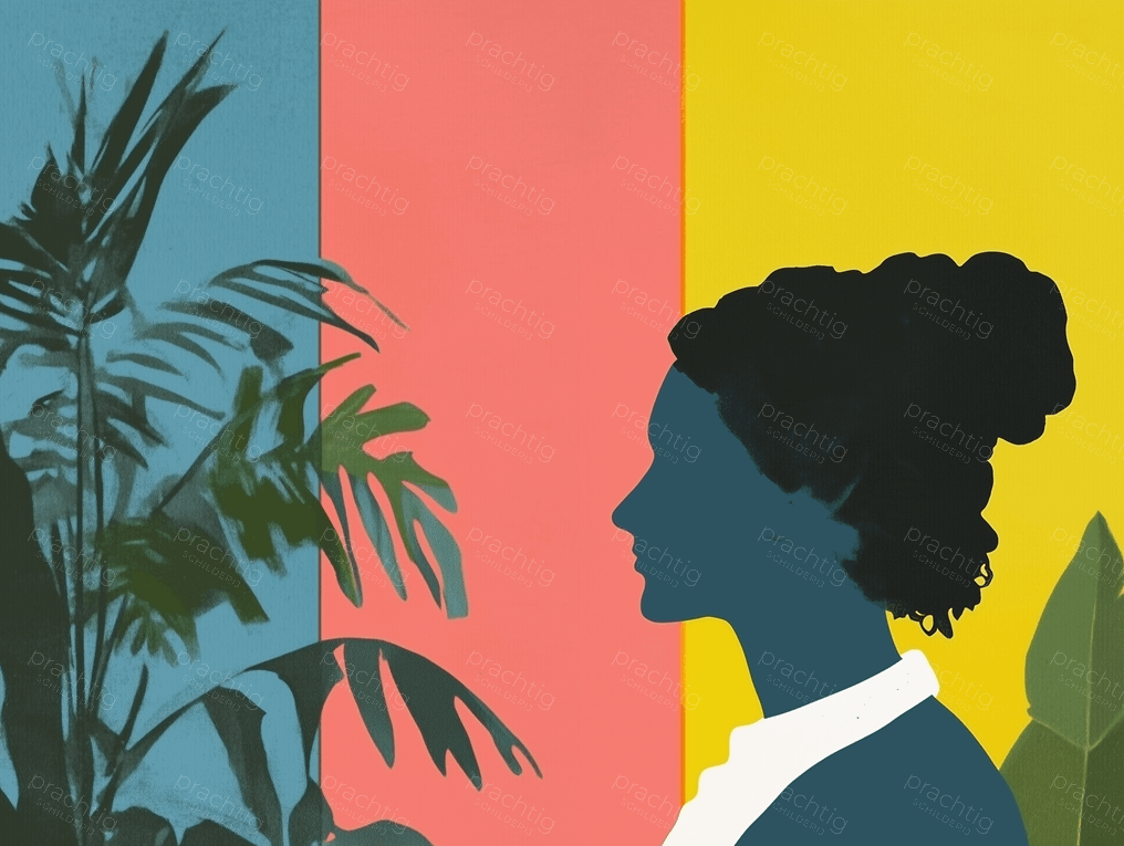 Silhouet voor Kleurrijke Achtergrond