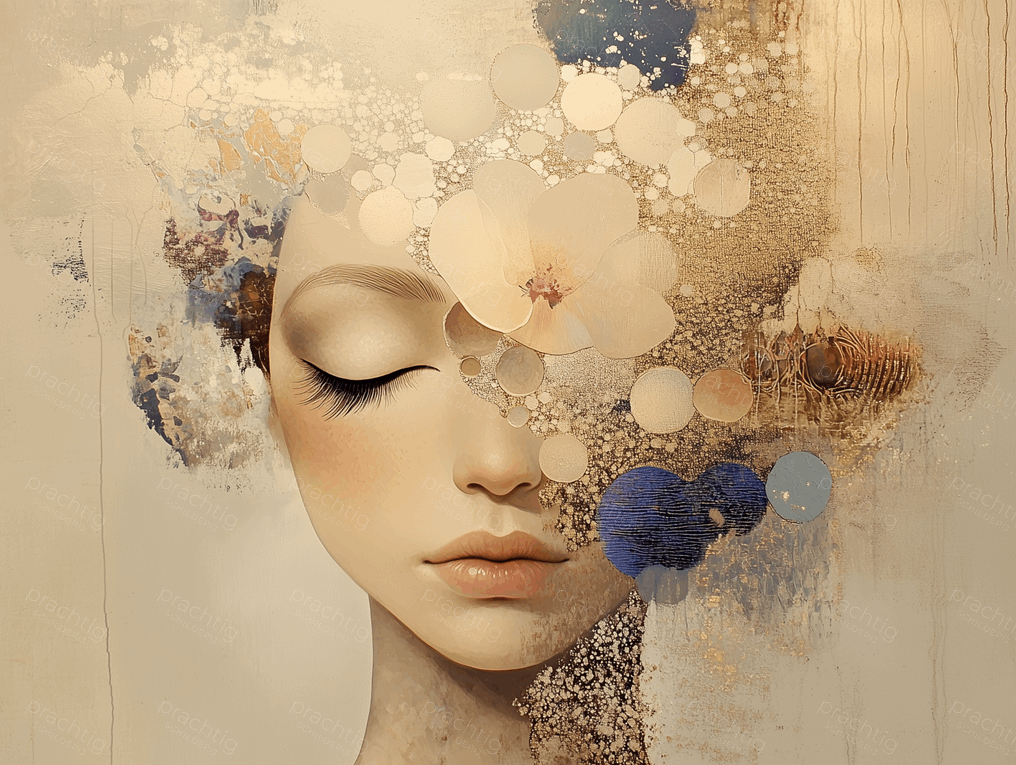 Dromerig Gezicht met Bloemen