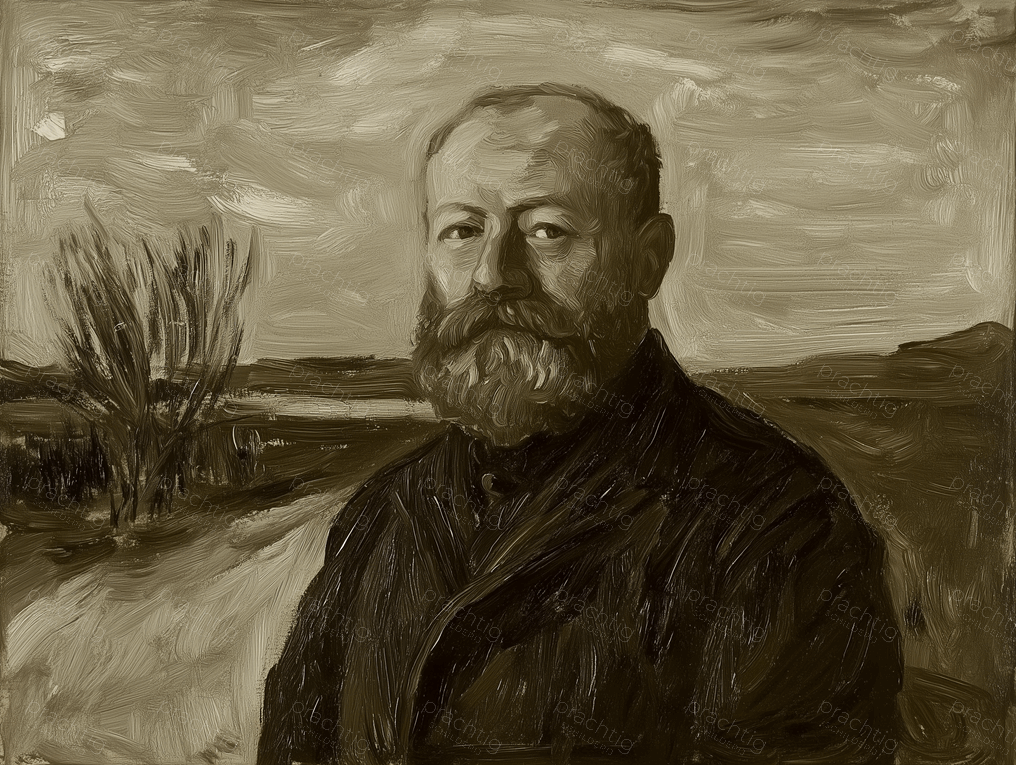 Krachtige man in landschap