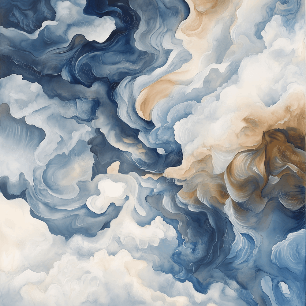 Dromerige Wolkenwereld in Blauw en Bruin