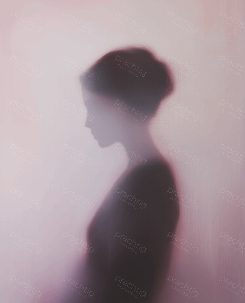 Verstilde Silhouet in Roze Licht