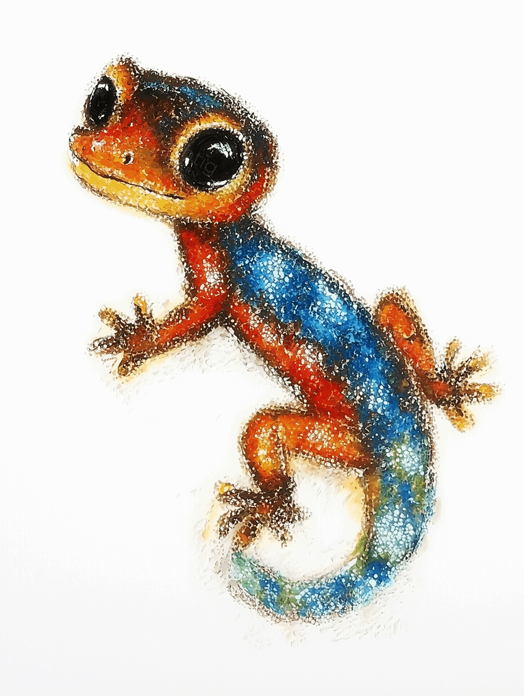 Vrolijke gekko met grote ogen