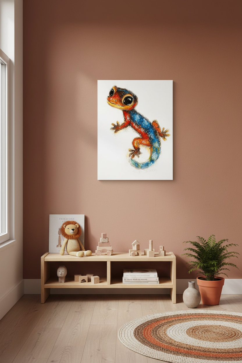 Vrolijke gekko met grote ogen