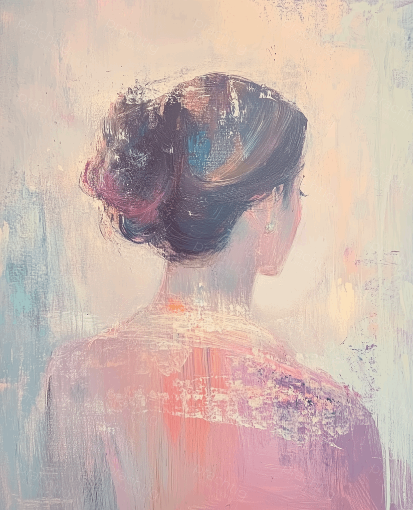 Dromerige Vrouw in Pastel