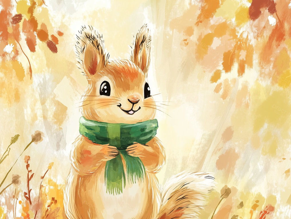 Vrolijke Eekhoorn in Herfstsfeer