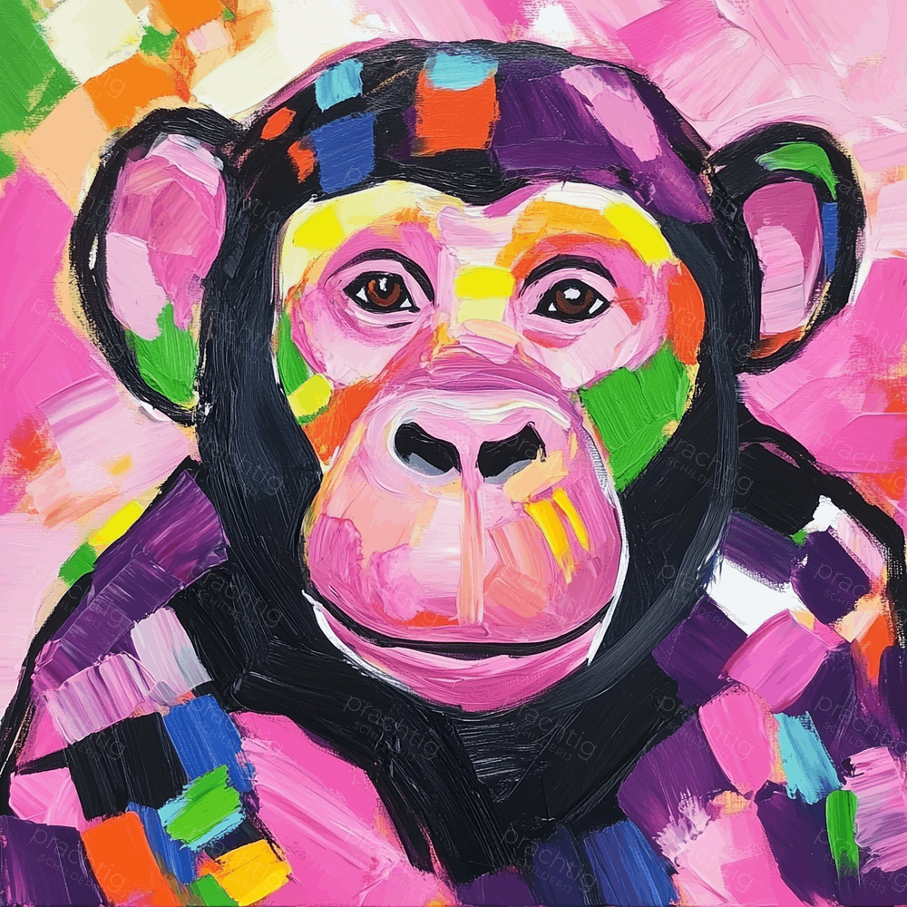 Kleurrijke Aap met Vrolijke Blik