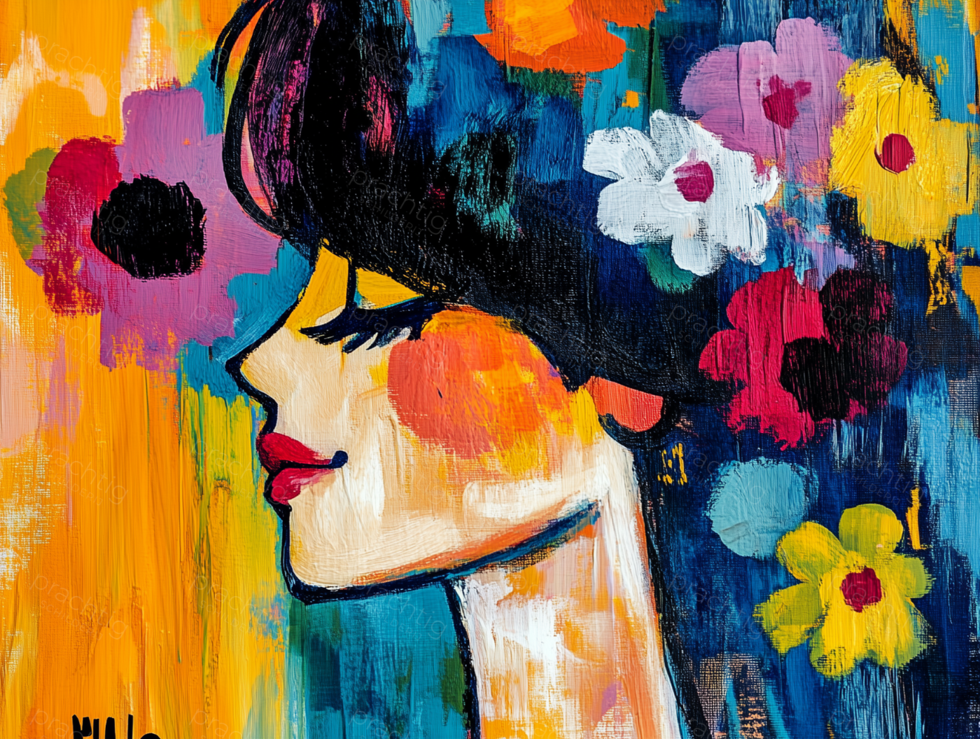 Dame in Bloemenweelde