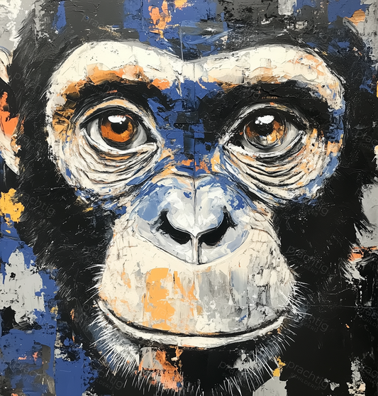 Aap in levendige kleuren