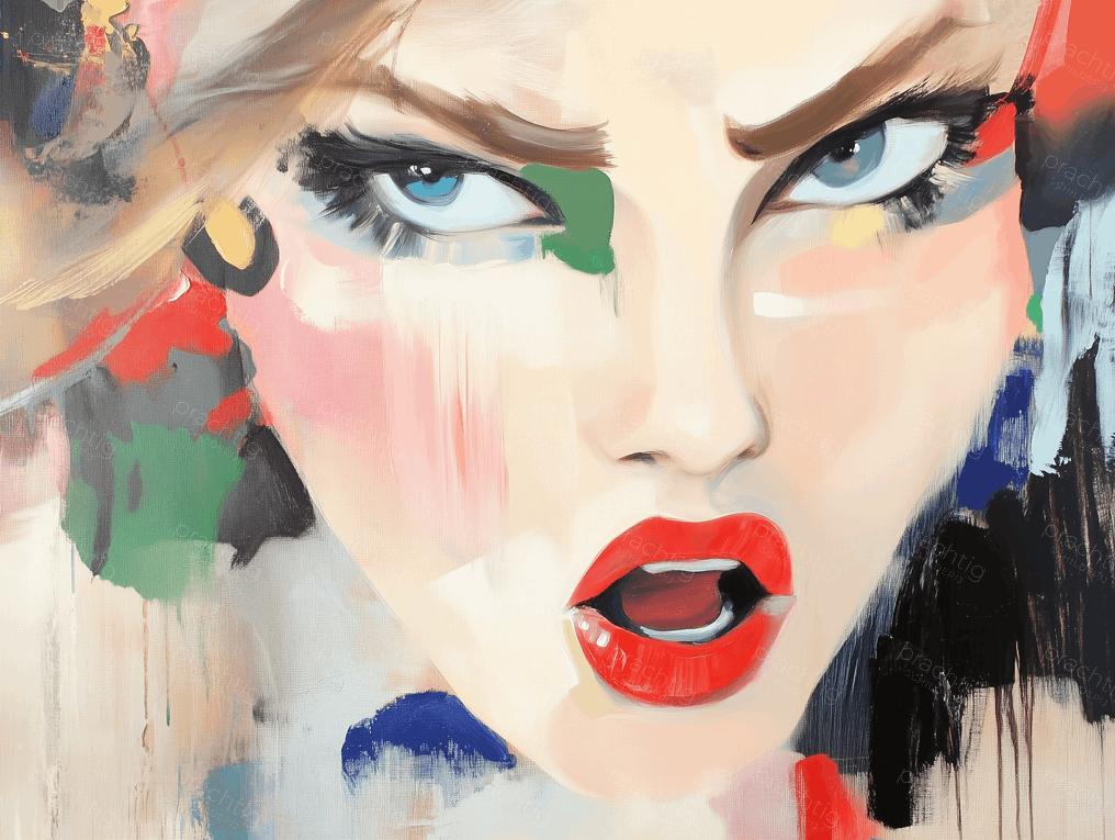 Expressieve Vrouw met Rode Lippen