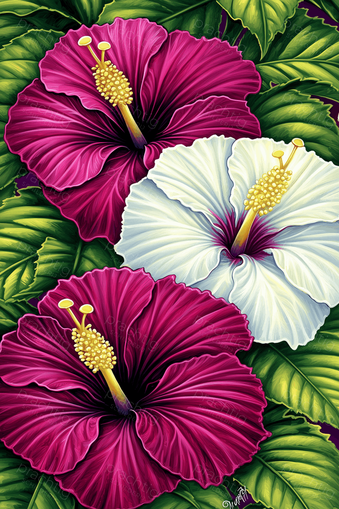 Tropische Hibiscusbloemen in Volle Bloei