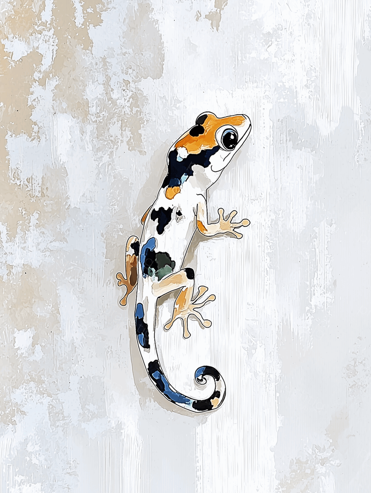 Kleurrijke gekko op muur