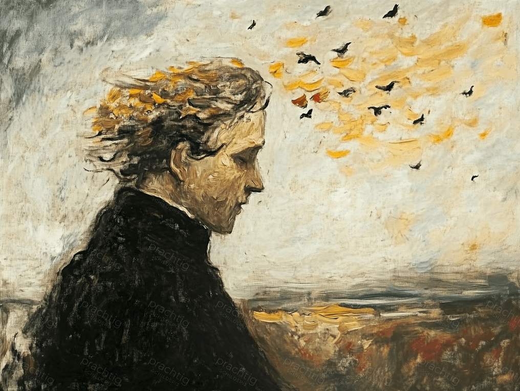 Man in de Wind met Vogels