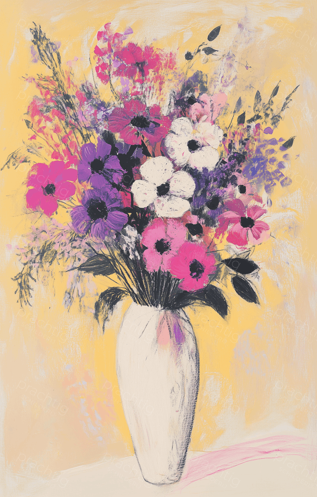 Fleurige bloemen in vaas