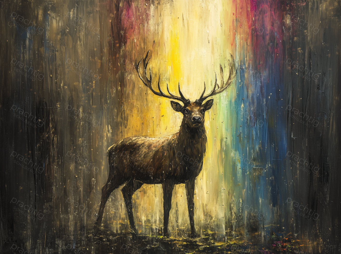 Mysterieus Hert in de Regenbooglicht