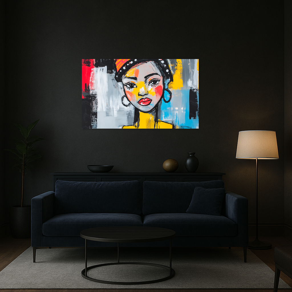 Expressieve Portretkunst met Levendige Kleuren