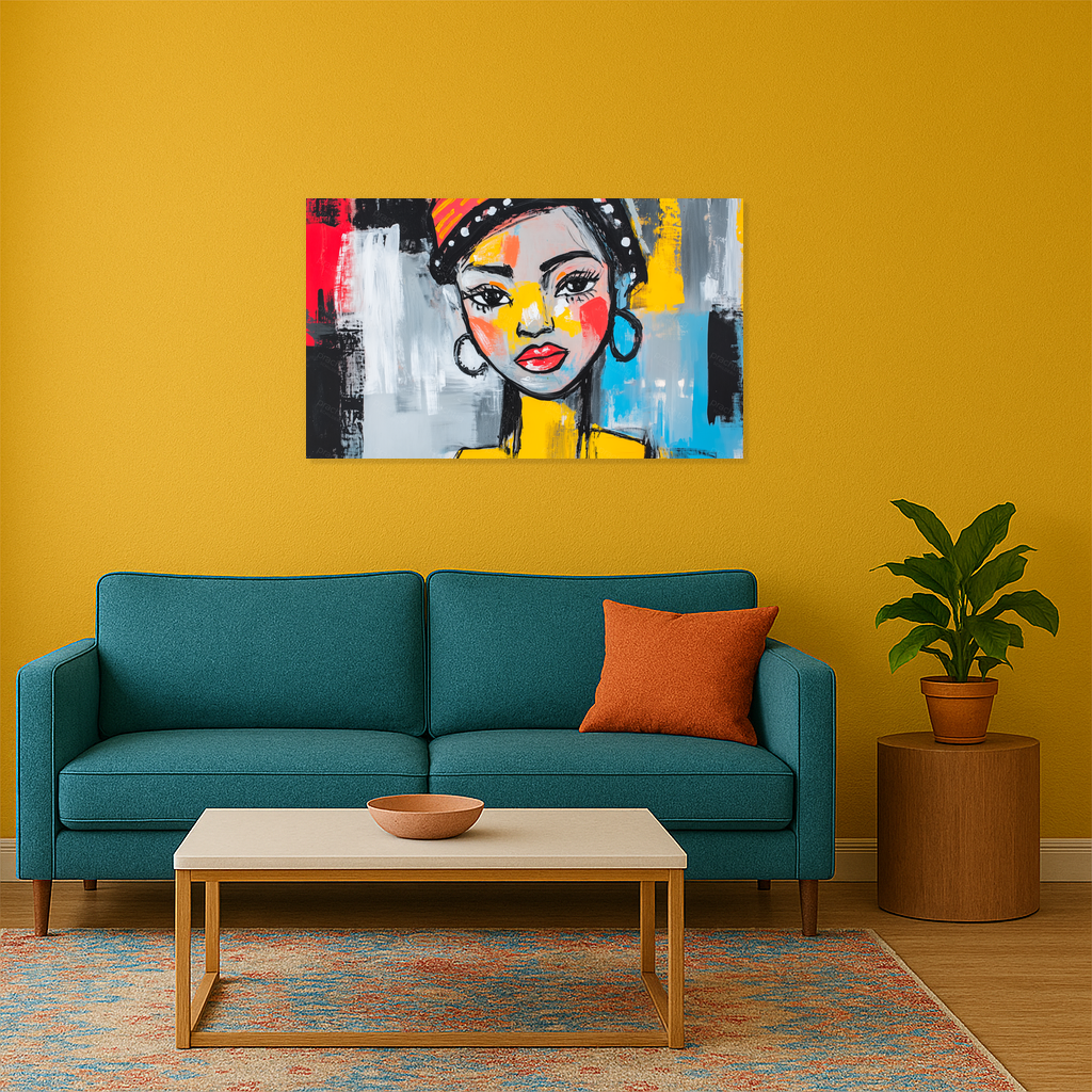 Expressieve Portretkunst met Levendige Kleuren