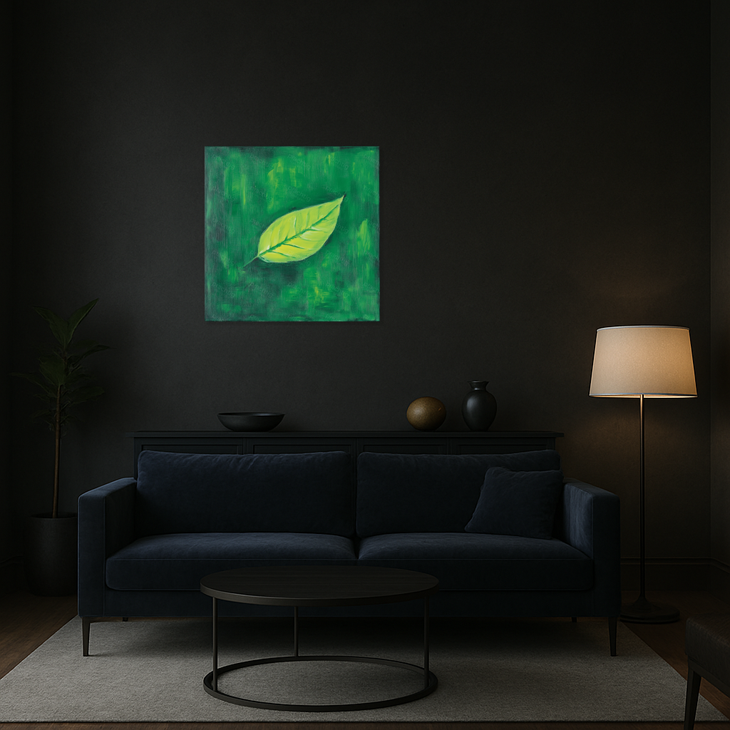 Eenzaam Blad op Groen