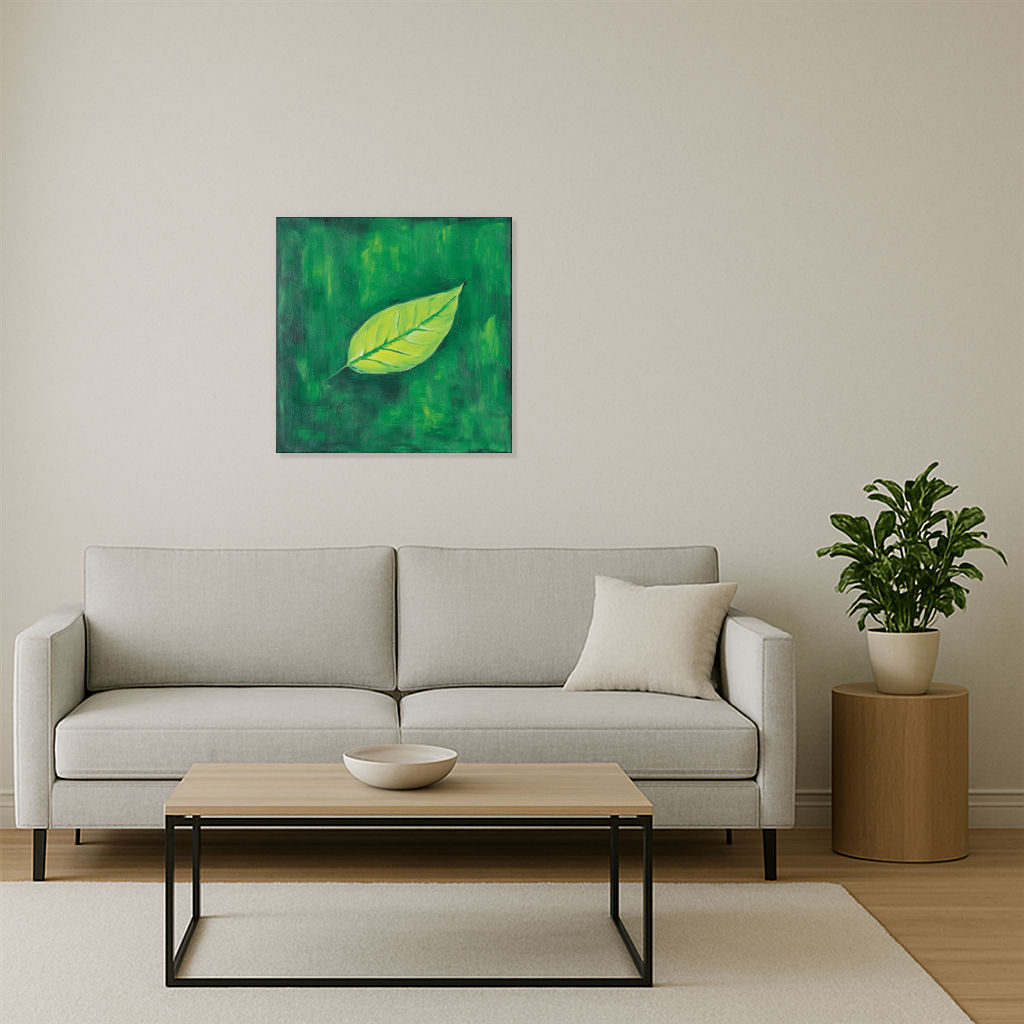 Eenzaam Blad op Groen
