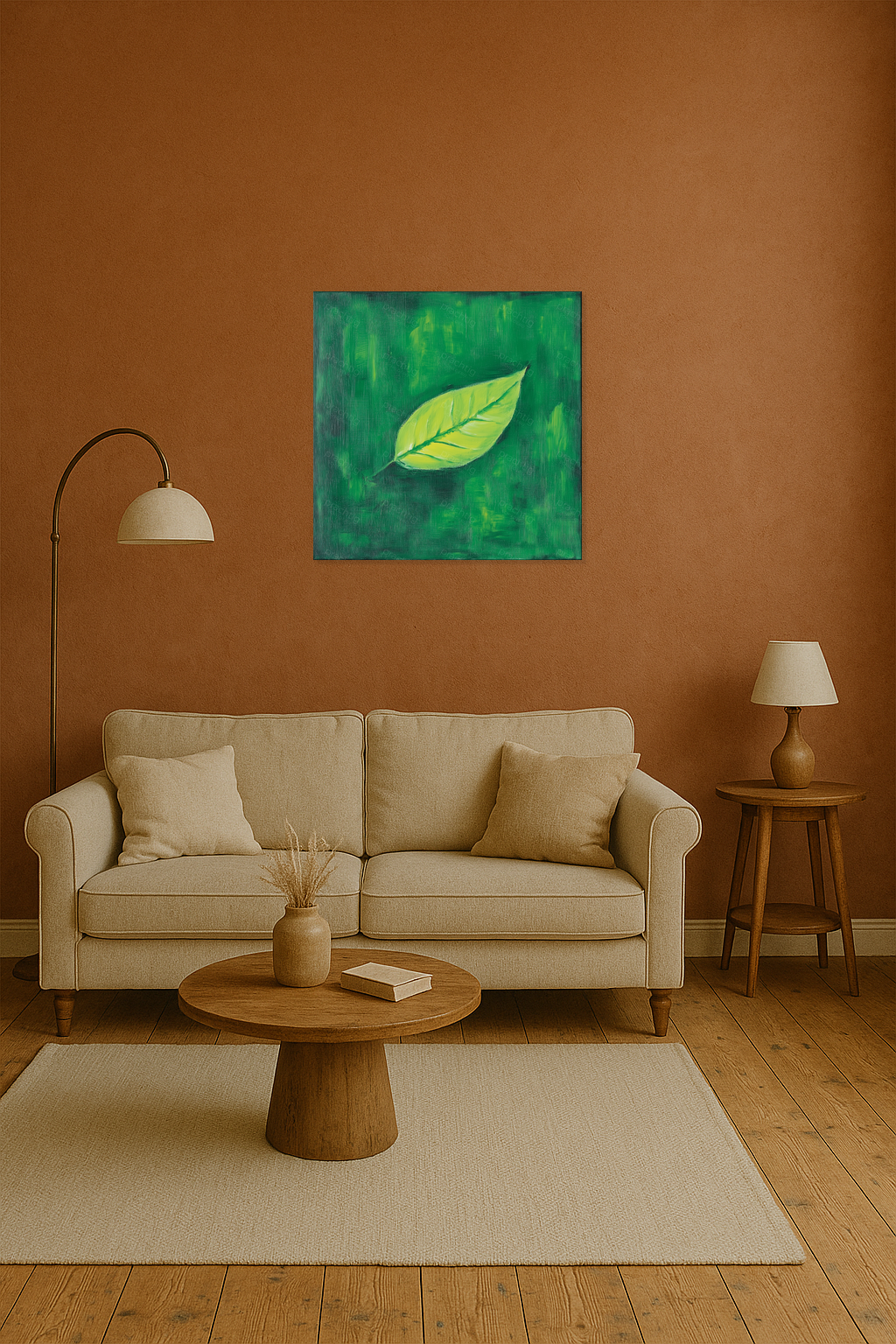 Eenzaam Blad op Groen
