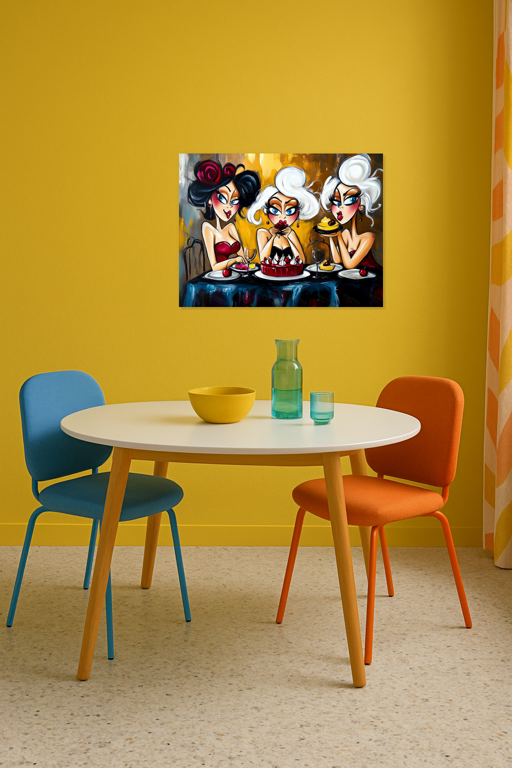 Drie Dames Aan Tafel