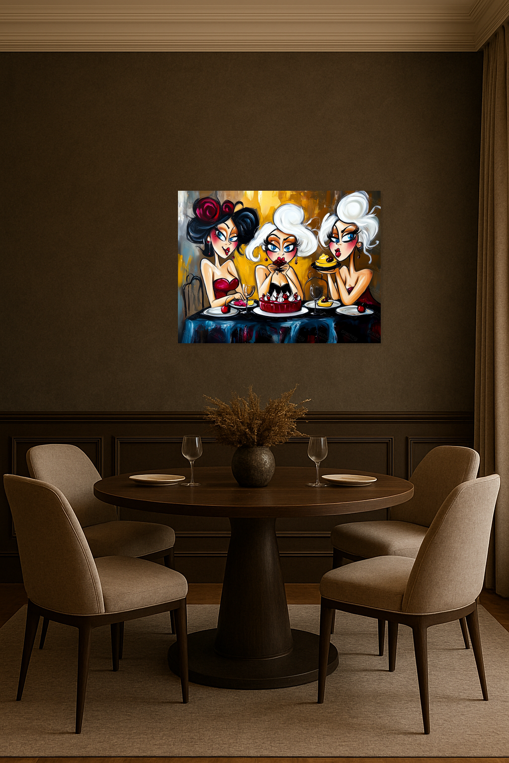 Drie Dames Aan Tafel