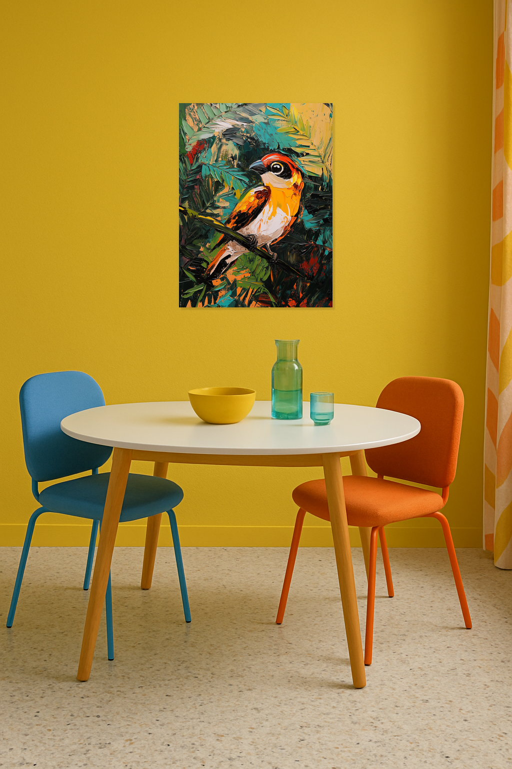 Exotische Vogel in Bladerpracht