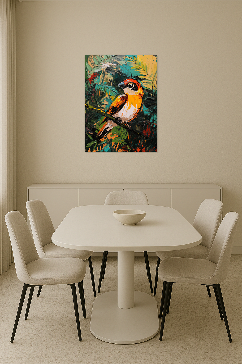 Exotische Vogel in Bladerpracht