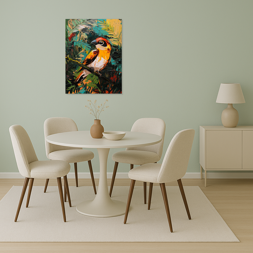 Exotische Vogel in Bladerpracht