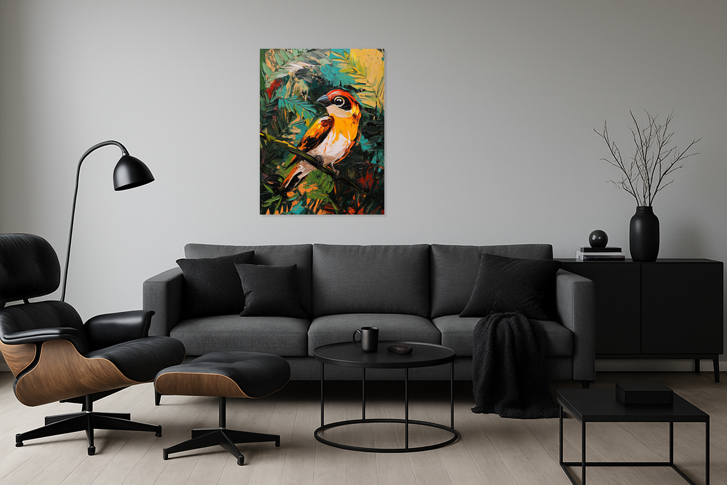 Exotische Vogel in Bladerpracht