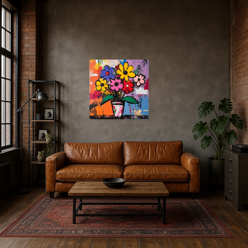 Bloemenexplosie in Vrolijke Kleuren