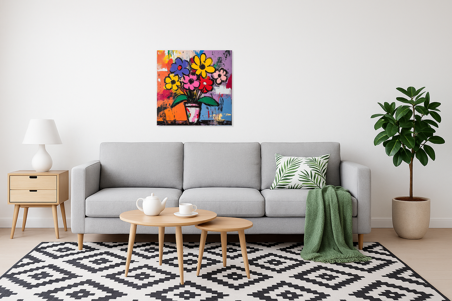 Bloemenexplosie in Vrolijke Kleuren
