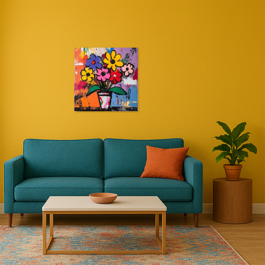Bloemenexplosie in Vrolijke Kleuren