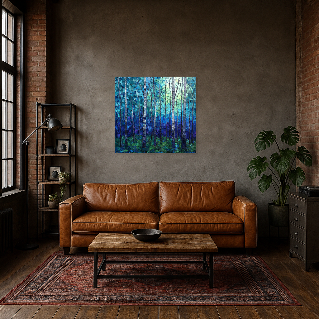 Betoverend Berkenbos in Blauwtinten