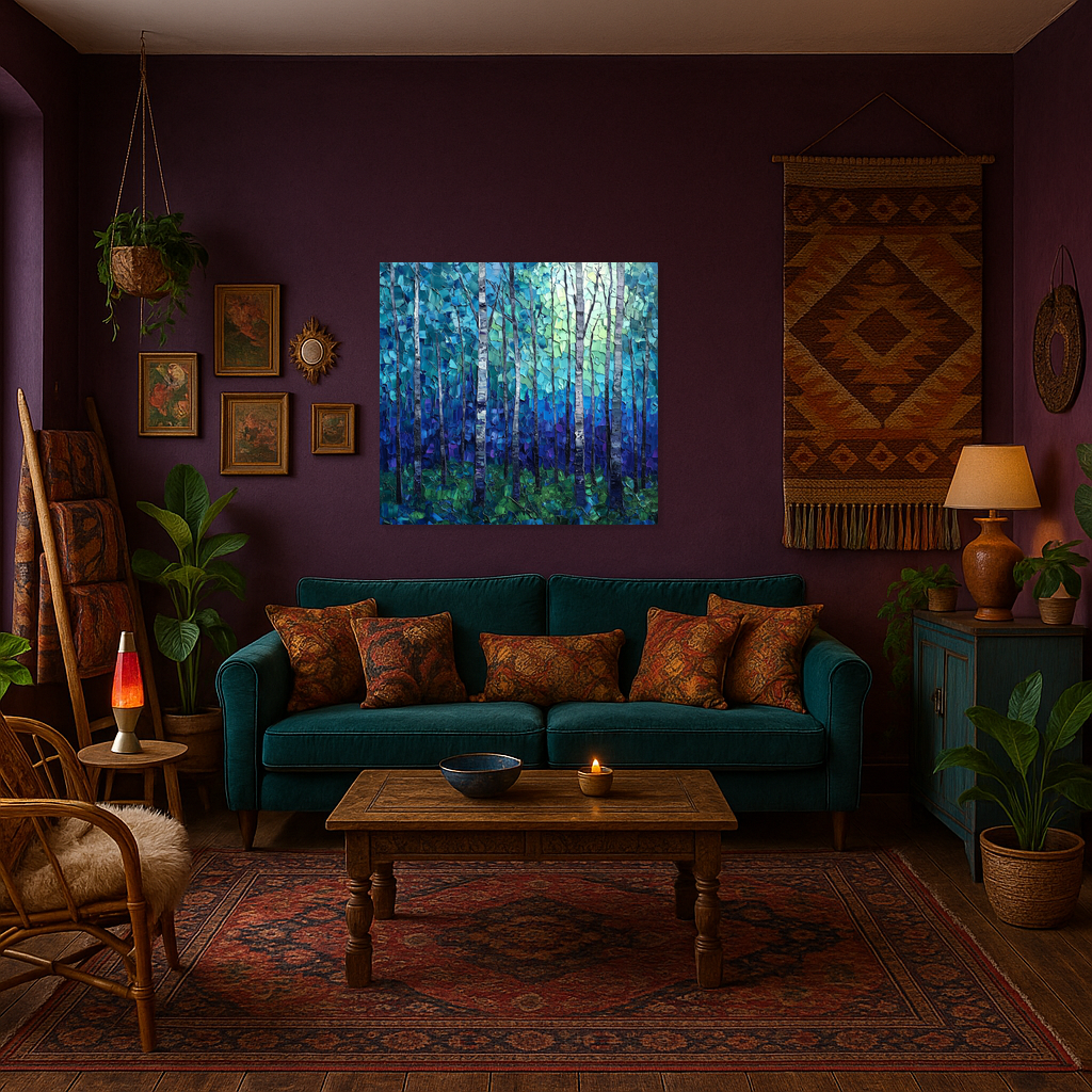 Betoverend Berkenbos in Blauwtinten