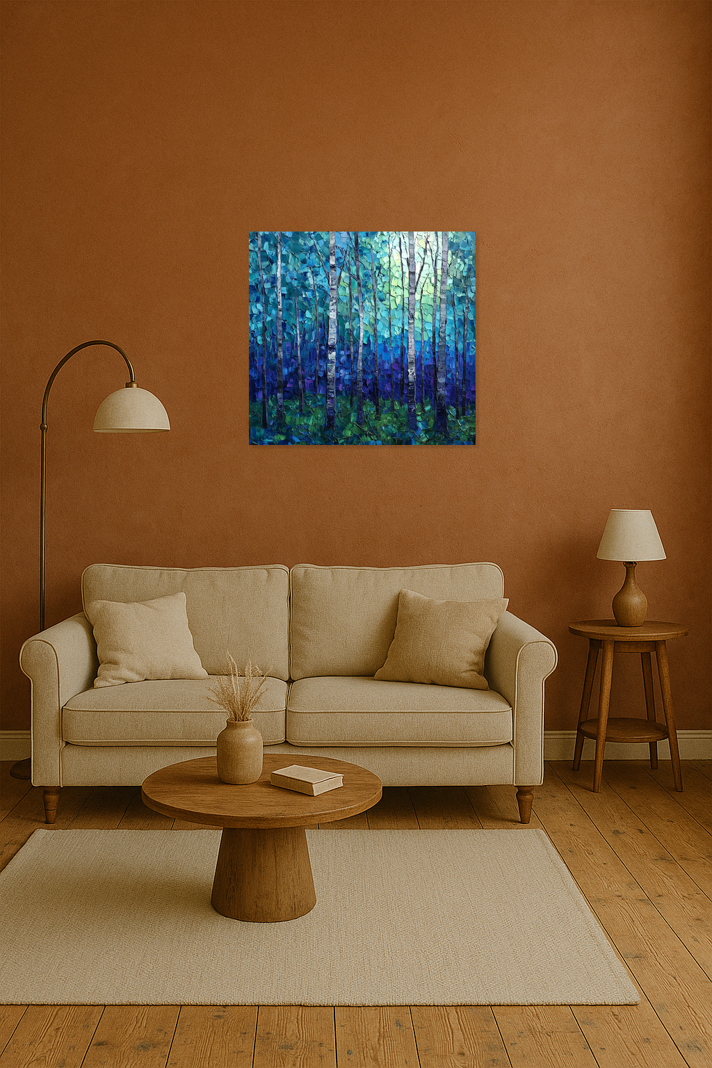 Betoverend Berkenbos in Blauwtinten