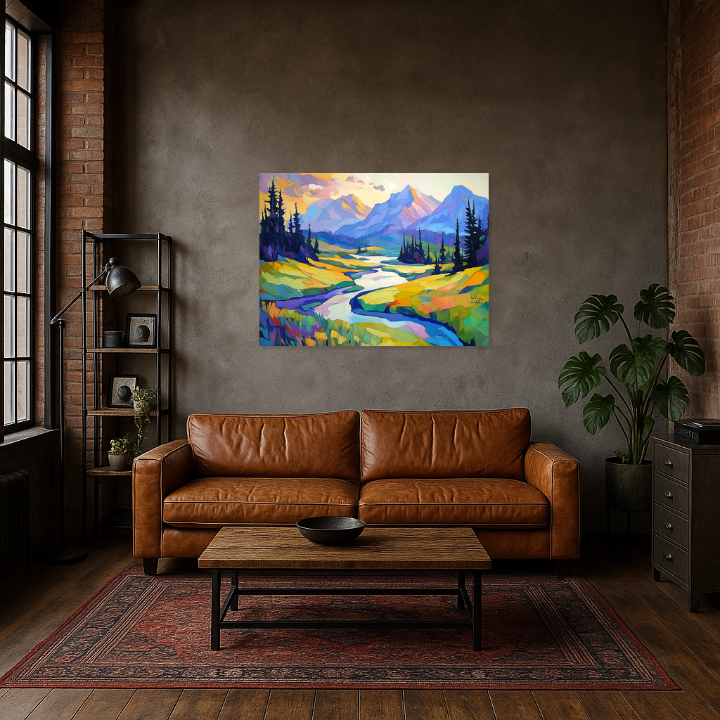 Berglandschap in Vrolijke Kleuren