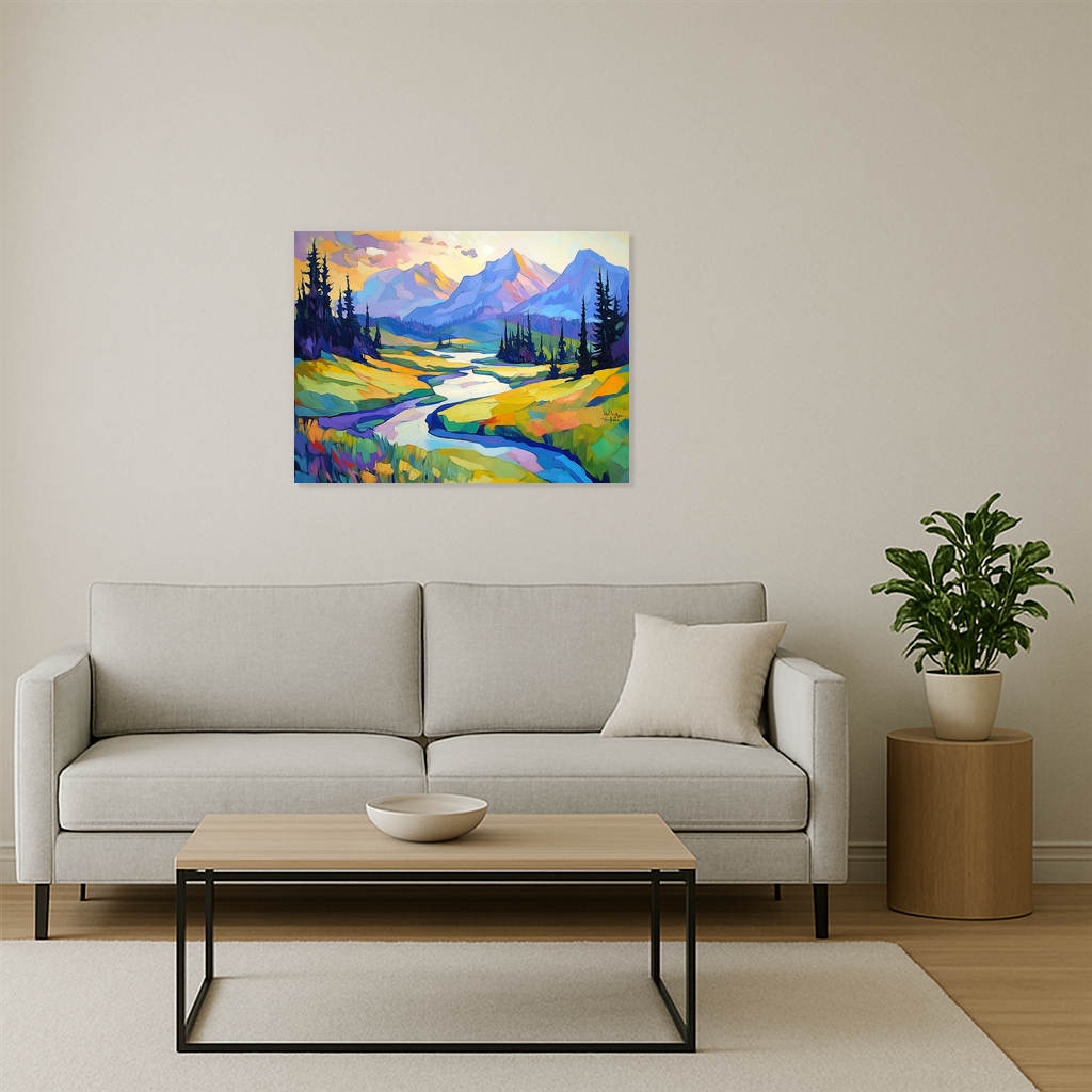 Berglandschap in Vrolijke Kleuren