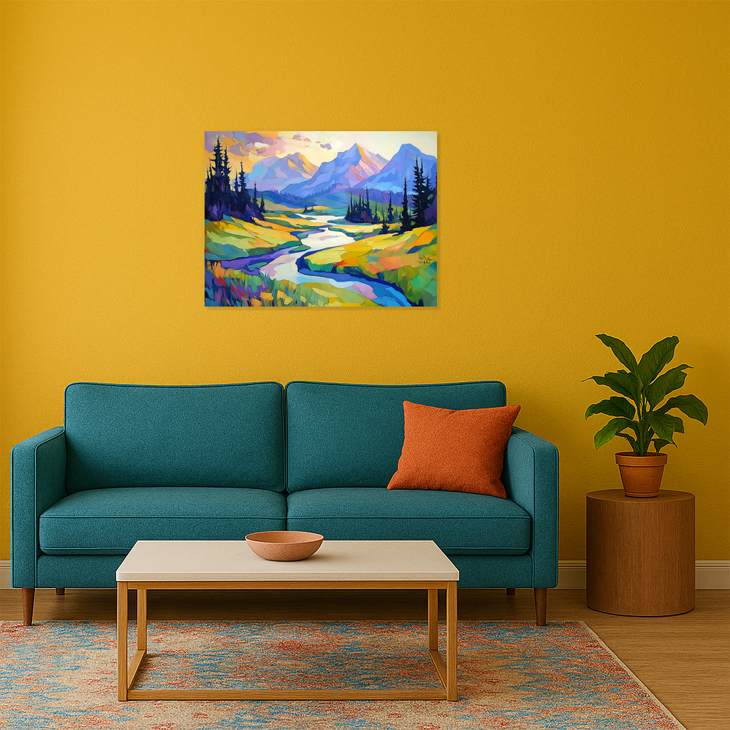 Berglandschap in Vrolijke Kleuren