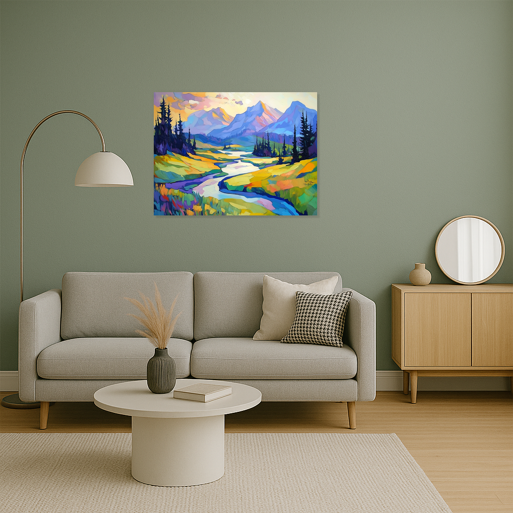 Berglandschap in Vrolijke Kleuren