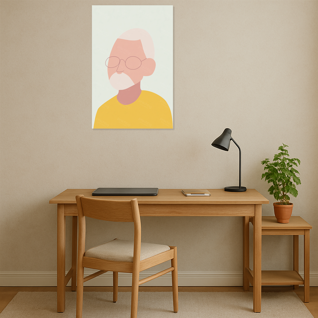 Abstract portret in zachte kleuren
