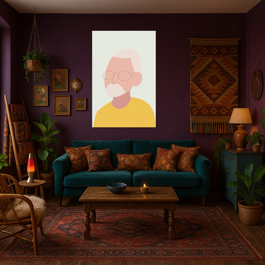 Abstract portret in zachte kleuren