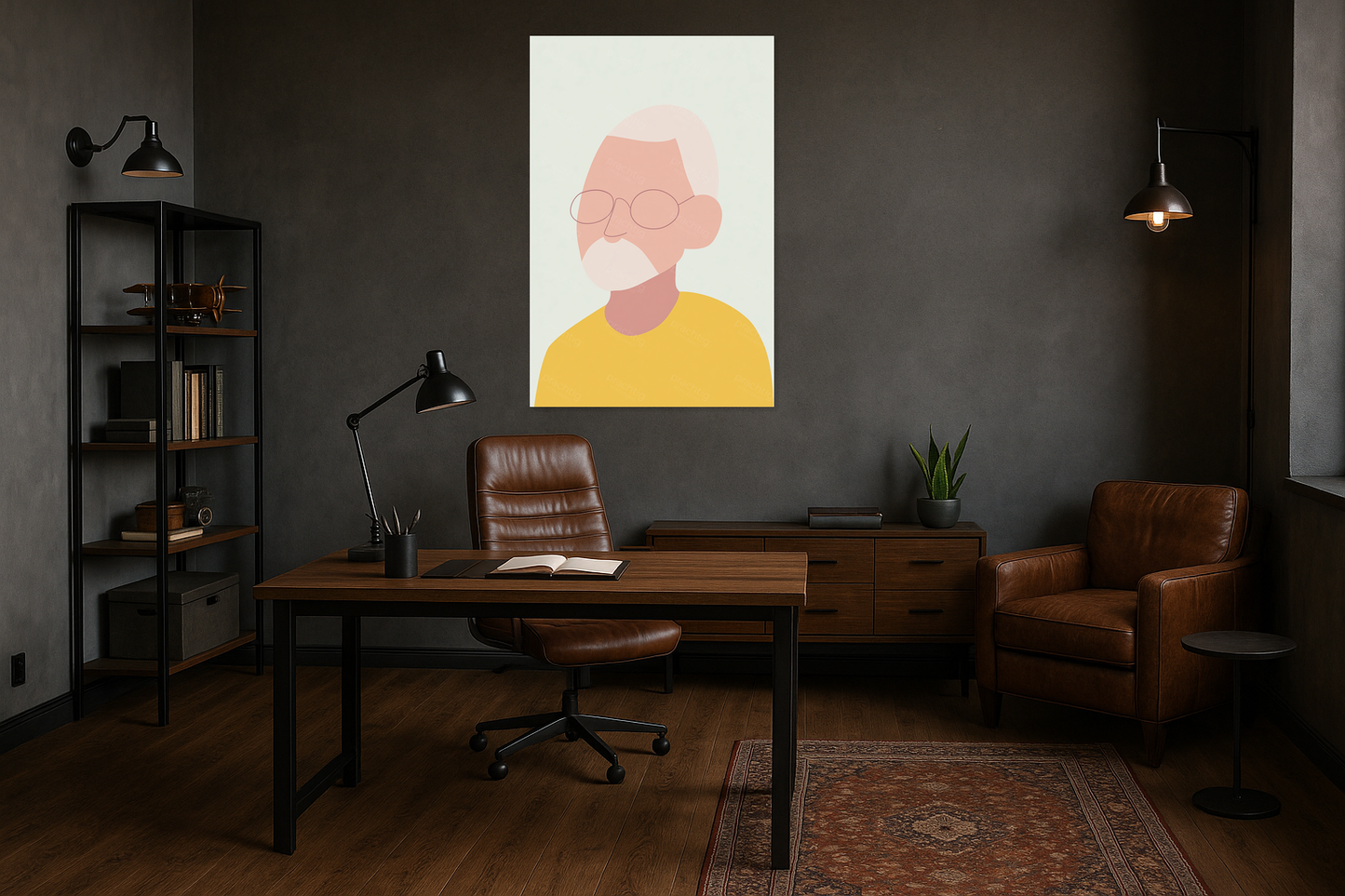 Abstract portret in zachte kleuren