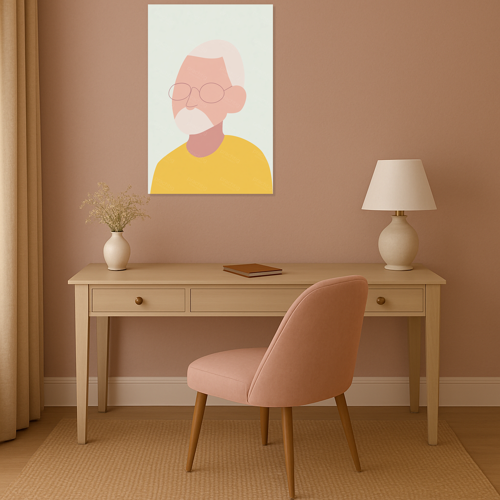 Abstract portret in zachte kleuren