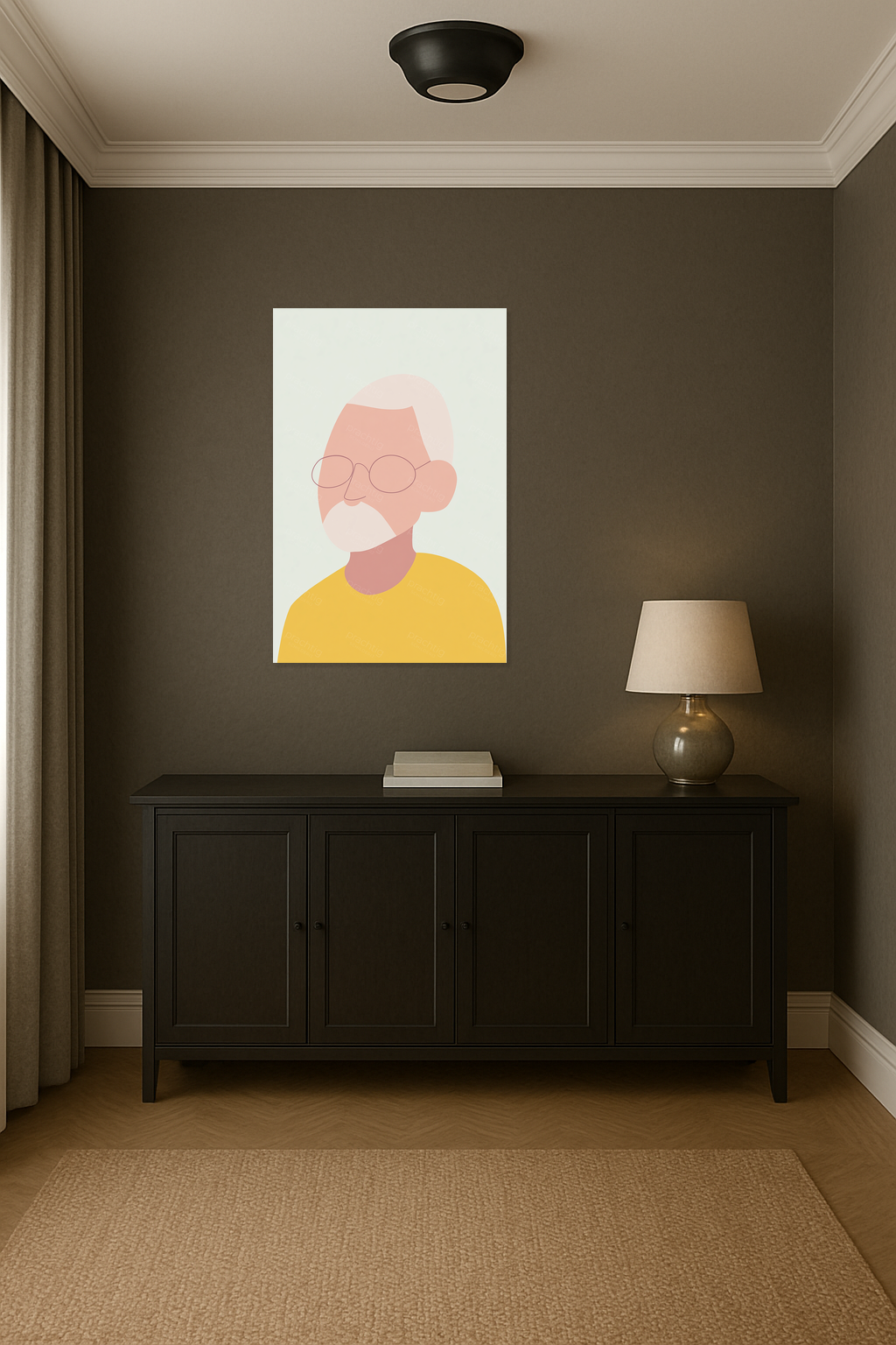 Abstract portret in zachte kleuren