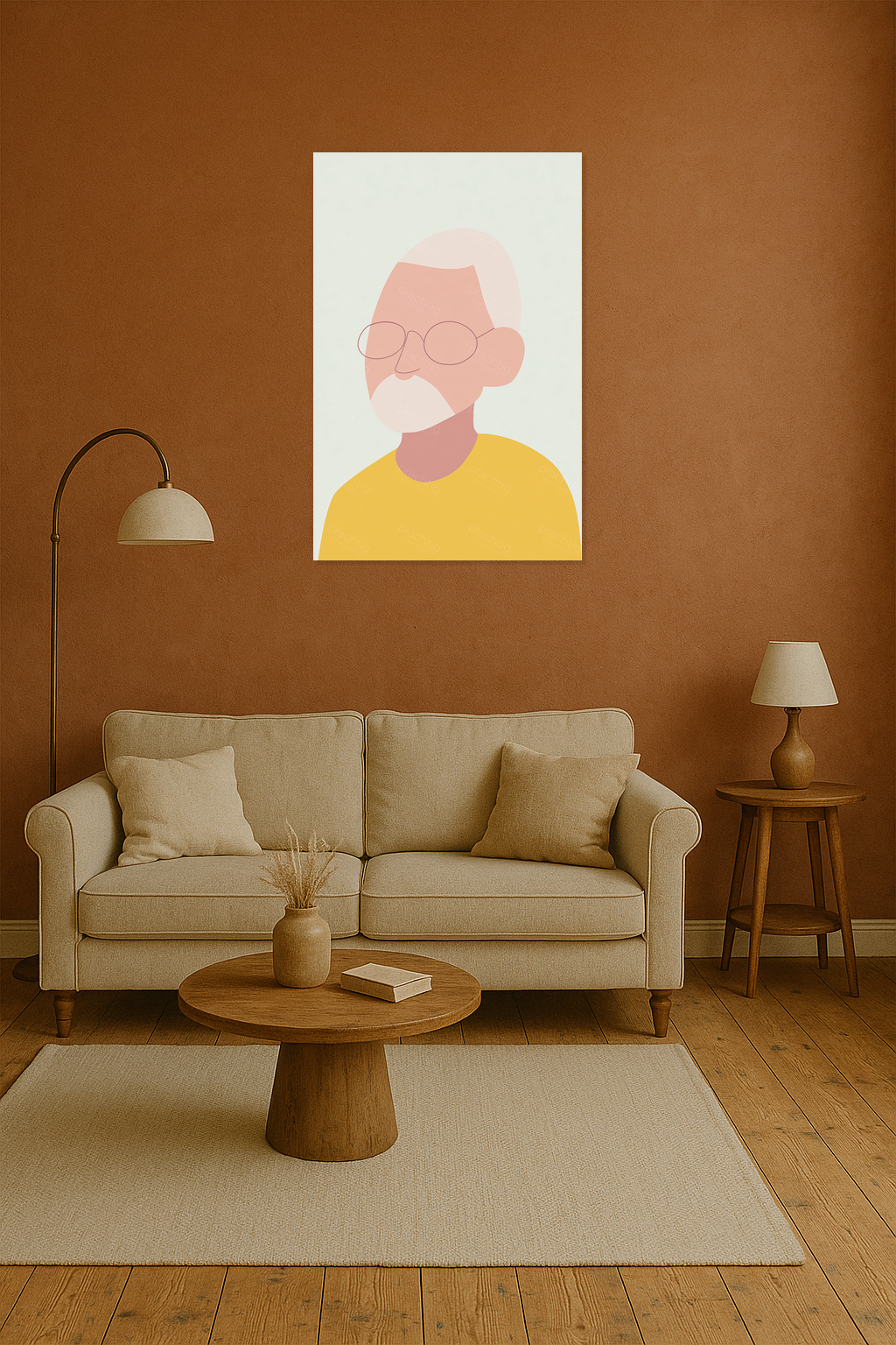 Abstract portret in zachte kleuren