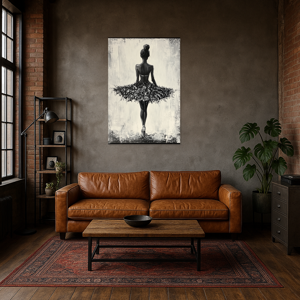 Ballerina in Zwart-Wit Contrast