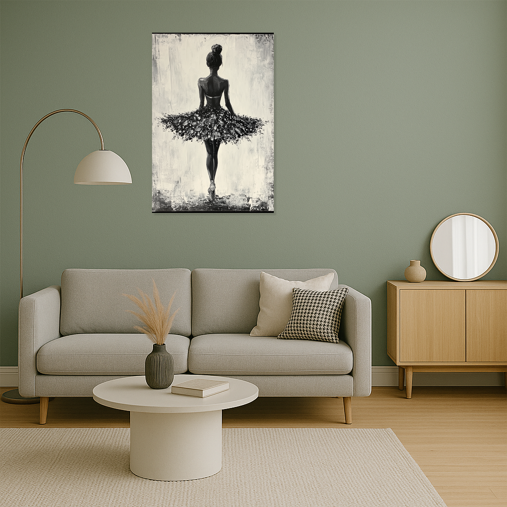 Ballerina in Zwart-Wit Contrast