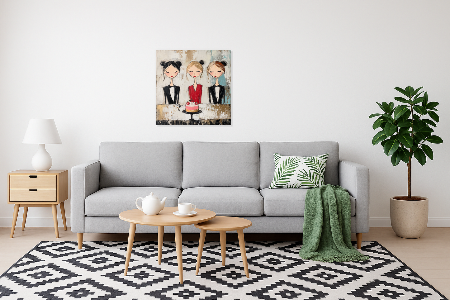Drie Dames Met Taart
